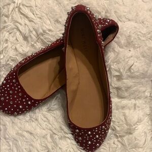 Nine West Red Studded Women's Flats